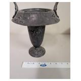Antique Ornate Silverplate Pedestal Basket with Handle