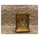 Pair of Vintage Brass Carriage Mantel Clocks - Ethel Allen & Howard Miller