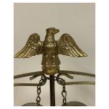 Vintage United Metal Eagle Mantel Clock with Chains and Roman Numerals