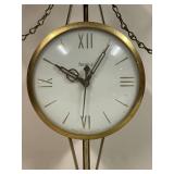 Vintage United Metal Eagle Mantel Clock with Chains and Roman Numerals