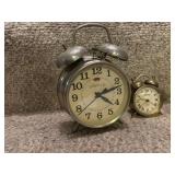 Collection of 5 Vintage Wind-Up Alarm Clocks Mixed Brands