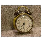 Collection of 5 Vintage Wind-Up Alarm Clocks Mixed Brands