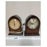 Pair of Vintage Electric Mantel Clocks - Telechron and Bulova