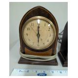 Pair of Vintage Electric Mantel Clocks - Telechron and Bulova