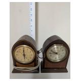 Pair of Vintage Electric Mantel Clocks - Telechron and Bulova
