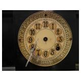 Antique Black Mantel Clock with Ornate Lion Head Details