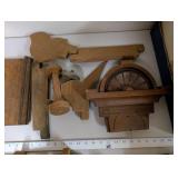 Collection of Vintage Wooden Carpenter Planes and Parts
