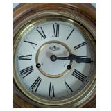 Vintage Wooden Regulator Wall Clock with Roman Numerals