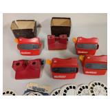 View-Master Red Viewers and Assorted Reel Collection with Original Boxes