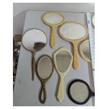 Collection of 12 Vintage Handheld Vanity Mirrors Mixed Materials