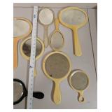 Collection of 12 Vintage Handheld Vanity Mirrors Mixed Materials