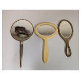 Collection of 12 Vintage Handheld Vanity Mirrors Mixed Materials