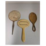 Collection of 12 Vintage Handheld Vanity Mirrors Mixed Materials