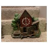 Lot of 2 Vintage Decorative Wall Clocks: Spartus Mill House and General Store Designs