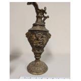 Set of 3 Ornate Vintage Brass-Style Decorative Urns and Pitcher