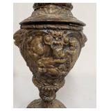 Set of 3 Ornate Vintage Brass-Style Decorative Urns and Pitcher