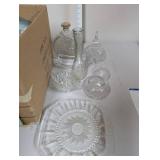 Collection of Vintage Cut Glass and Pressed Glass Serveware
