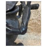 Lot of 2 Frog Statues - Metal and Concrete Garden Decor