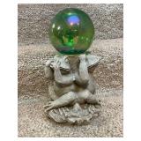 Lot of 2 Frog Statues - Metal and Concrete Garden Decor