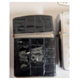 Group of 4 Vintage and Modern Lighters Including Camel, Croc Pattern, Hunter Design, and Cat Motif