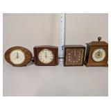Set of 4 Vintage Seth Thomas and Westclox Wooden Mantel Clocks