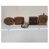 Set of 4 Vintage Seth Thomas and Westclox Wooden Mantel Clocks