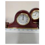 Set of 5 Wooden Mantel Clocks with Quartz Movements