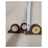 Set of 5 Wooden Mantel Clocks with Quartz Movements
