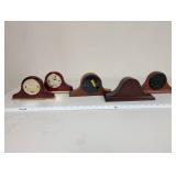 Set of 5 Wooden Mantel Clocks with Quartz Movements