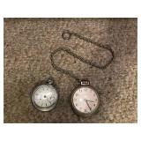 Elgin and Westclox Pocket Watch Set with Chains