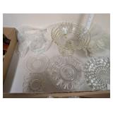Collection of Vintage Pressed Glass and Crystal Bowls and Dishes
