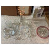 Collection of Vintage Pressed Glass Serving Bowls and Dishes
