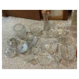 Collection of Vintage Pressed Glass Serving Bowls and Dishes