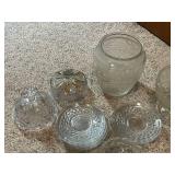 Collection of Vintage Pressed Glass Serving Bowls and Dishes