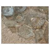 Collection of Vintage Pressed Glass Serving Bowls and Dishes