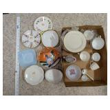 Collection of Vintage Porcelain and China Dishes and Cups