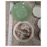 Collection of Vintage Porcelain and China Dishes, Bowls, and Cups