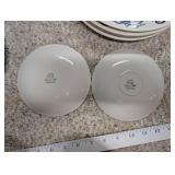 Collection of Blue and White Porcelain Plates, Bowls, and Accessories