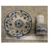 Collection of Blue and White Porcelain Plates, Bowls, and Accessories