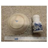 Collection of Blue and White Porcelain Plates, Bowls, and Accessories