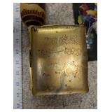 Collection of Vintage Decorative Items Including Art of Chokin Plate, Brass Vases, and Textiles