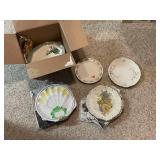 Assorted Vintage Decorative Plates and Ceramic Oyster Platter