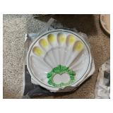 Assorted Vintage Decorative Plates and Ceramic Oyster Platter