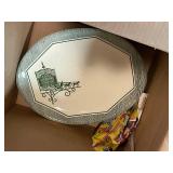 Assorted Vintage Decorative Plates and Ceramic Oyster Platter