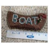 Vintage Beaded Pouch with "FAST BOAT" Design