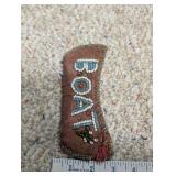 Vintage Beaded Pouch with "FAST BOAT" Design