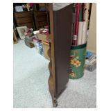 Wooden Corner Shelf with Floral Carving, 4-Tier, 19 Inch