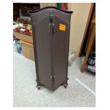 Wooden Corner Shelf with Floral Carving, 4-Tier, 19 Inch