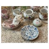Collection of Vintage Miniature Porcelain Tea Sets and Decorative Dishes