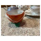 Collection of 6 Porcelain and Ceramic Teapots with Vintage Sugar Bowl